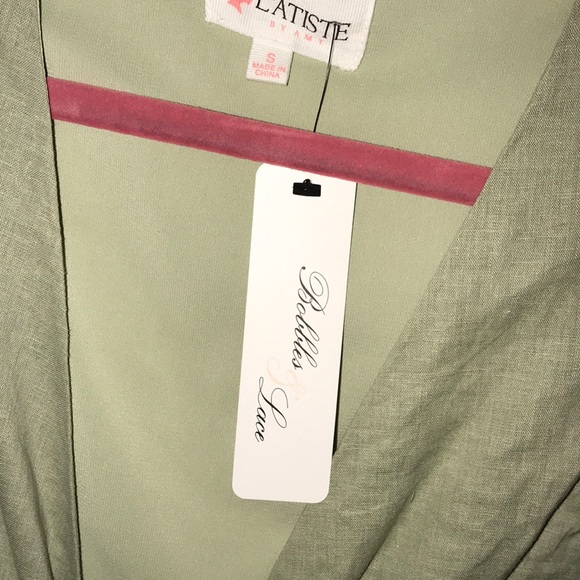 Green front tie crop top - Picture 4 of 5